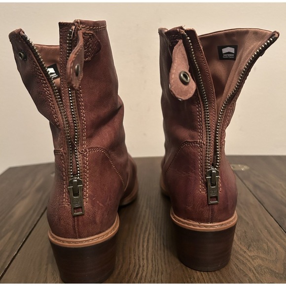 Timberland Southerlin Bay Mid-back Zip Slouch Boot Brown Leather Women's Size 11 - Picture 6 of 15